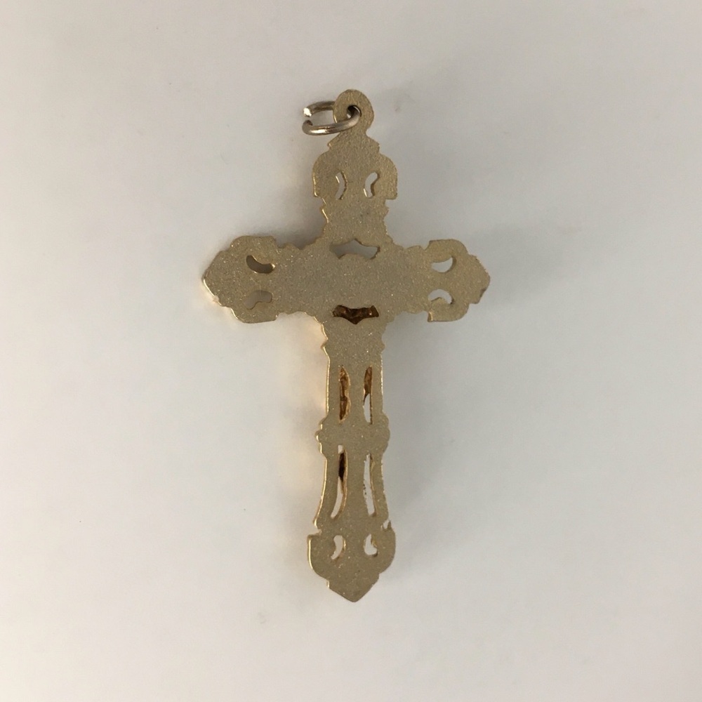 Vintage Crucifix Cross Pendant Gold Tone Christian Catholic Religious - Picture 3 of 6